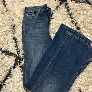 Aeropastel Dark Blue High Rise Flare Jean